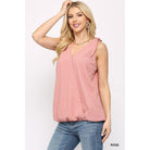 Solid Textured And Sleeveless Surplice Top With Shoulder Tie-NXTLVLNYC