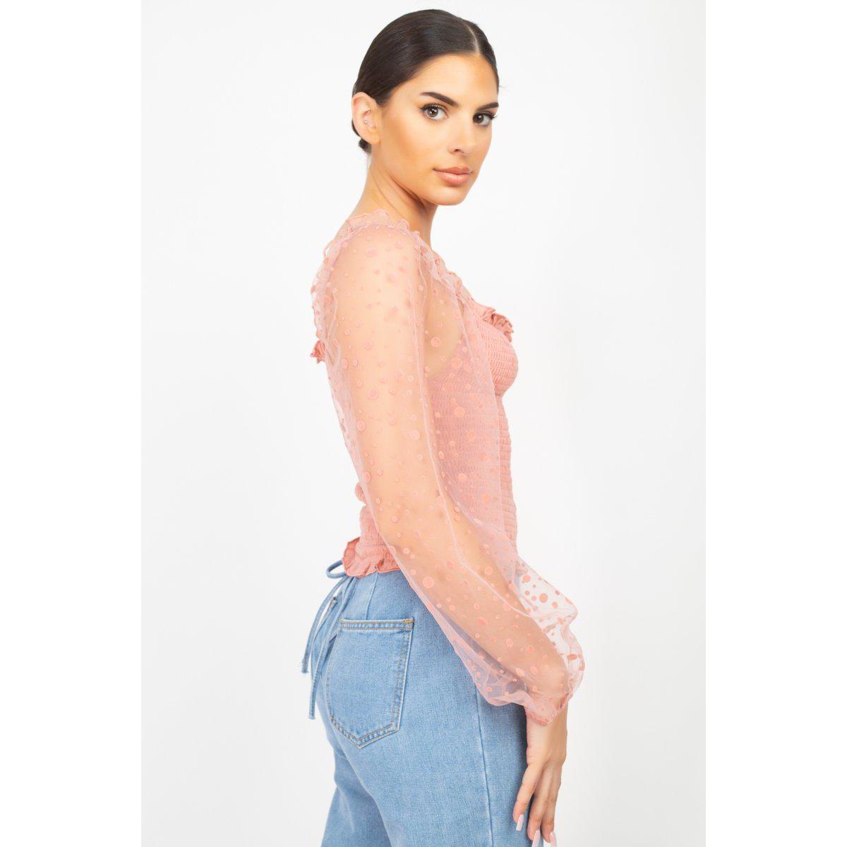 Square Neck Smocking Top-NXTLVLNYC