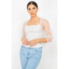 Square Neck Smocking Top-NXTLVLNYC