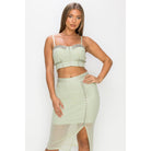 Studded Stone Cami Top & Slit Mini Skirts Set-Dresses-NXTLVLNYC