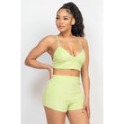 Terry Towel Bralette Top & Mini Shorts Set-NXTLVLNYC