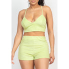 Terry Towel Bralette Top & Mini Shorts Set-NXTLVLNYC