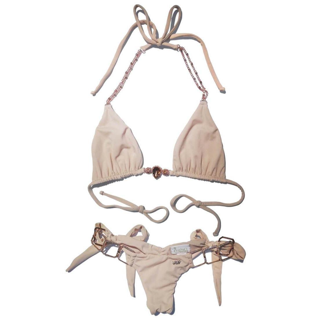 Tessa Triangle Top & Tie Side Bottom - Nude-Sports & Entertainment - Swimming - Bikinis Set-NXTLVLNYC