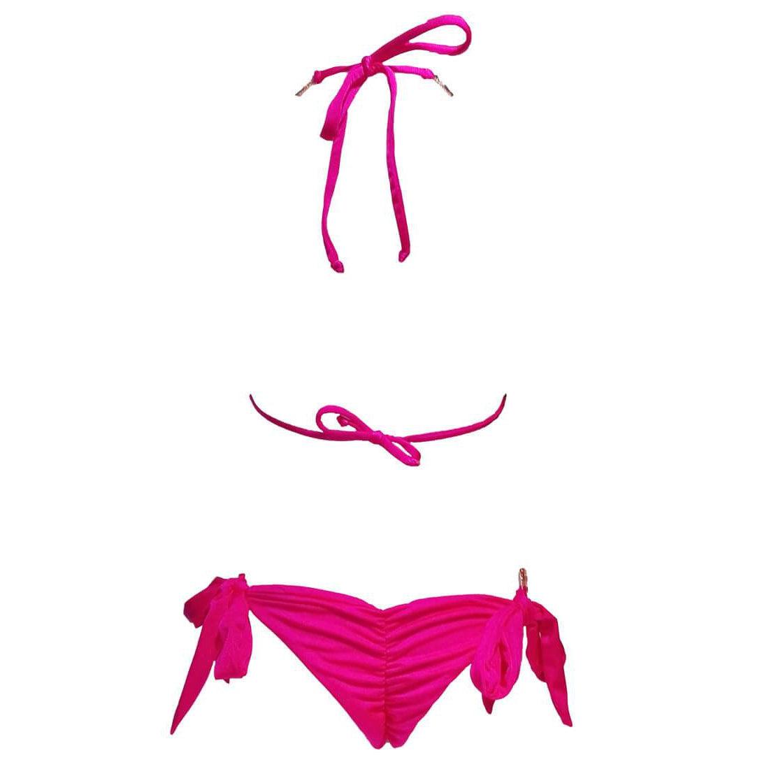 Tessa Triangle Top & Tie Side Bottom - Pink-Sports & Entertainment - Swimming - Bikinis Set-NXTLVLNYC
