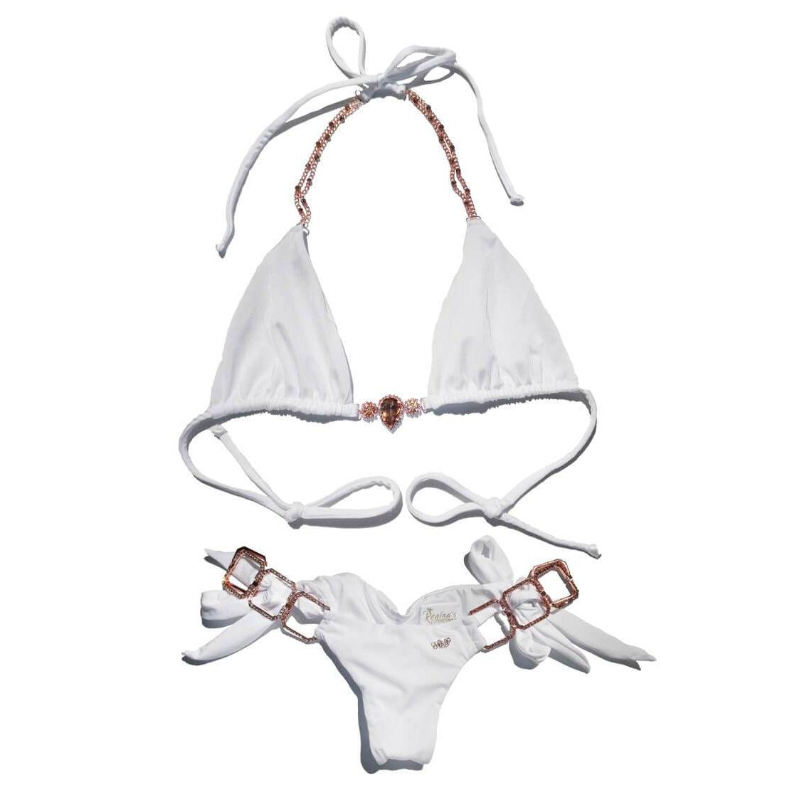 Tessa Triangle Top & Tie Side Bottom - White-Sports & Entertainment - Swimming - Bikinis Set-NXTLVLNYC
