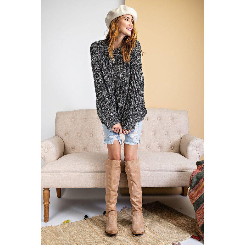 Textured Knitted Sweater-NXTLVLNYC