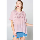 This Detailed Lace Trimmed Bubble Chiffon Blouse-Shirts & Tops-NXTLVLNYC