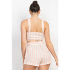 Tie-front Striped Crop Top & Belted Shorts Set-NXTLVLNYC