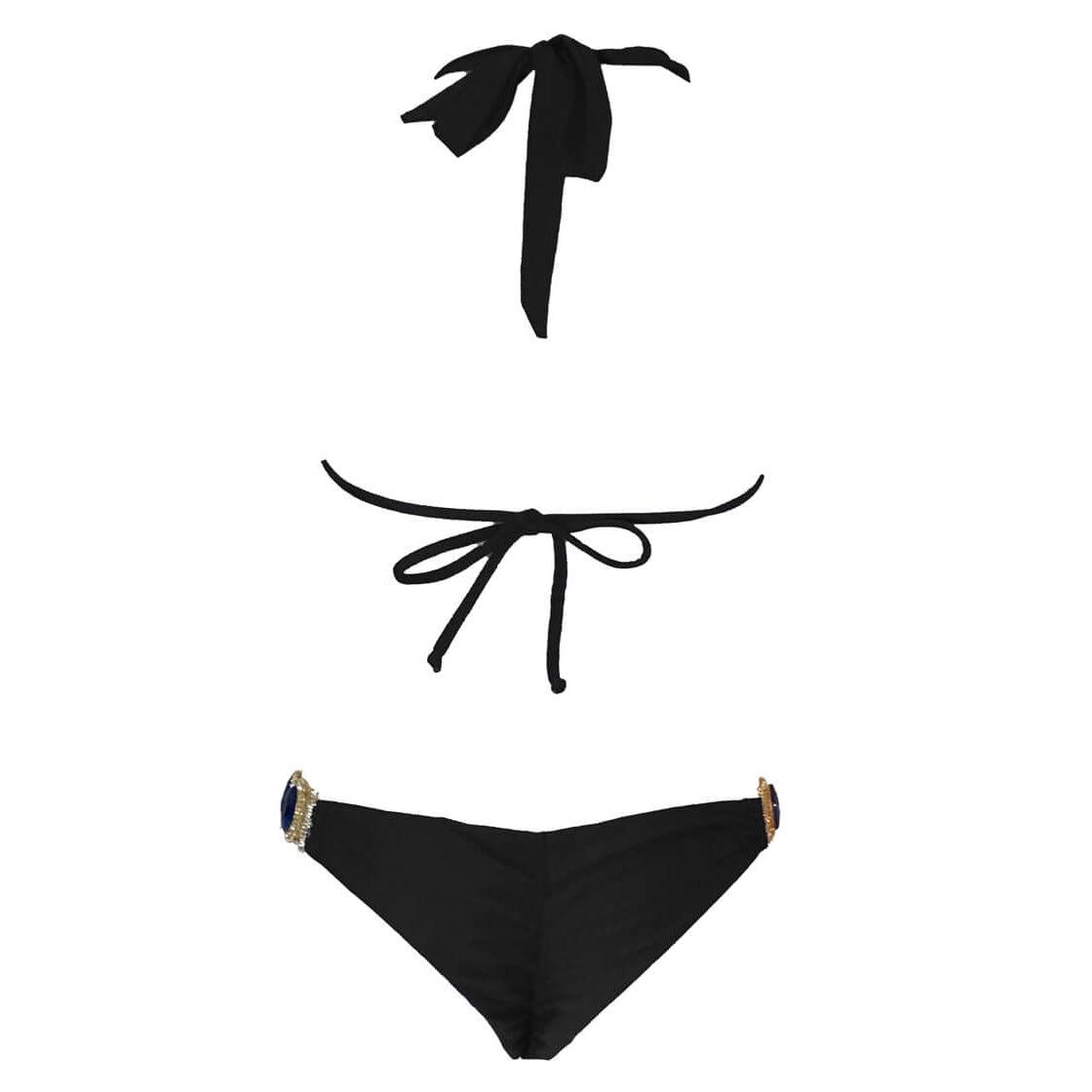 Tina Halter Top & Skimpy Bottom - Black-Sports & Entertainment - Swimming - Bikinis Set-NXTLVLNYC