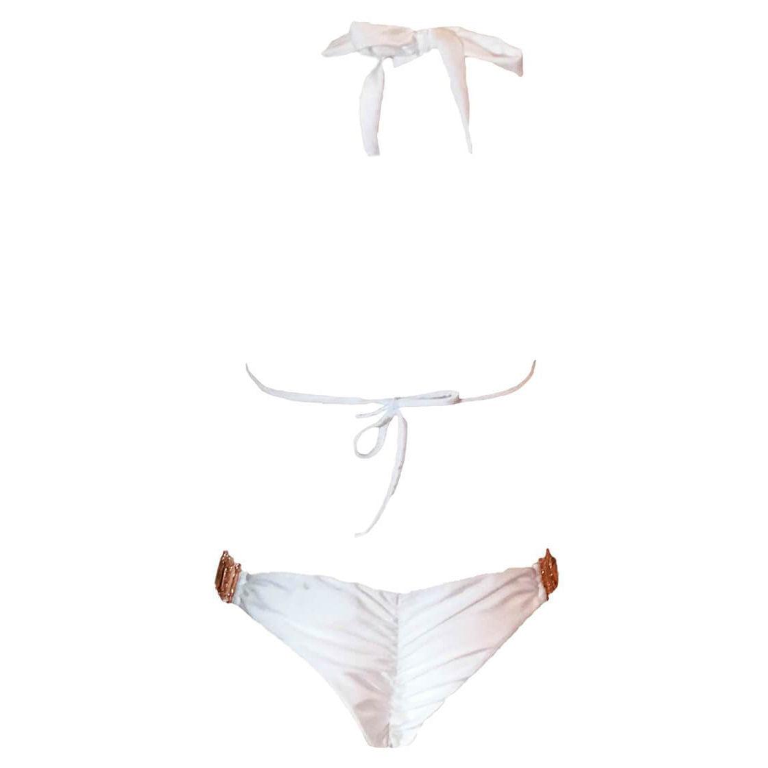 Tina Halter Top & Skimpy Bottom - White-Sports & Entertainment - Swimming - Bikinis Set-NXTLVLNYC