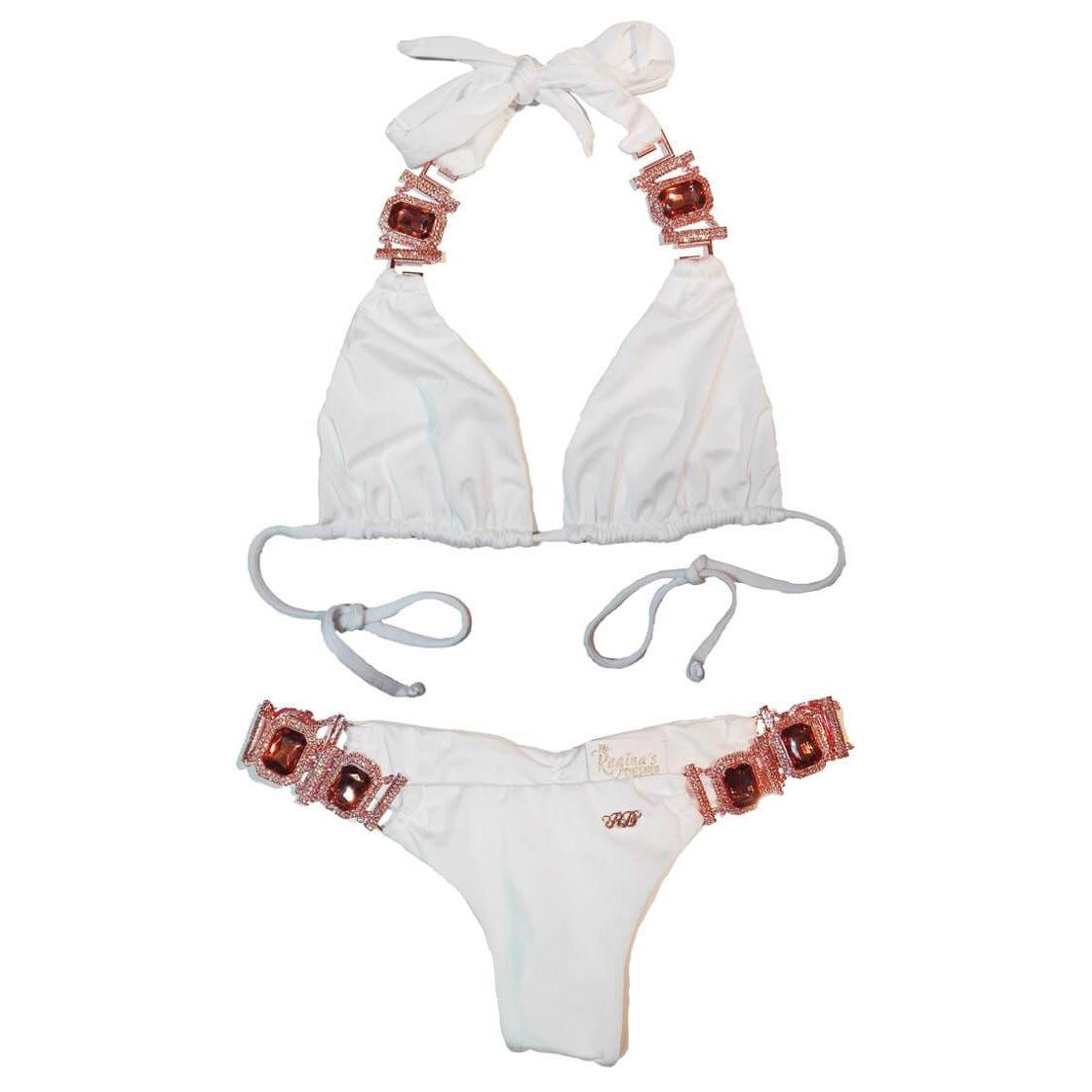 Tina Halter Top & Skimpy Bottom - White-Sports & Entertainment - Swimming - Bikinis Set-NXTLVLNYC