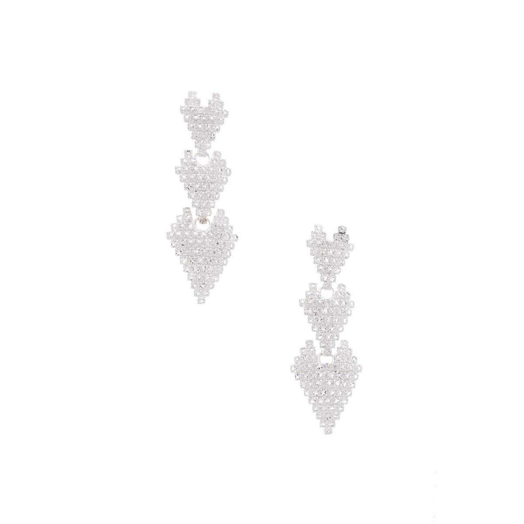 Triple Rhinestone Heart Earring-Earrings-NXTLVLNYC