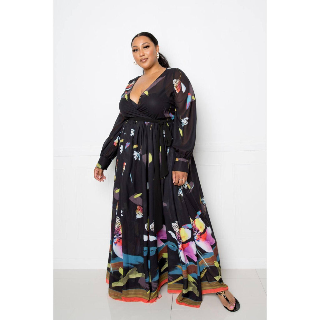 Tropical Print Maxi Dress-Women - Apparel - Dresses - Maxi-NXTLVLNYC