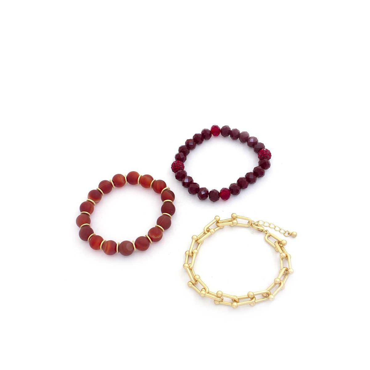 U Link Stone Beaded Bracelet Set.-NXTLVLNYC