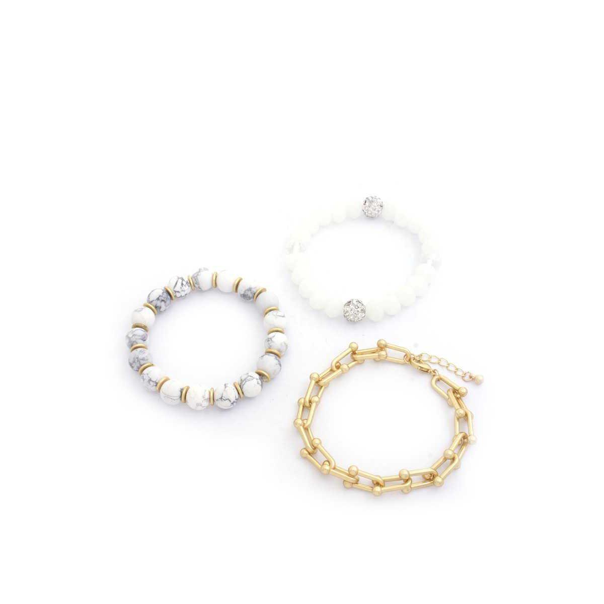 U Link Stone Beaded Bracelet Set.-NXTLVLNYC