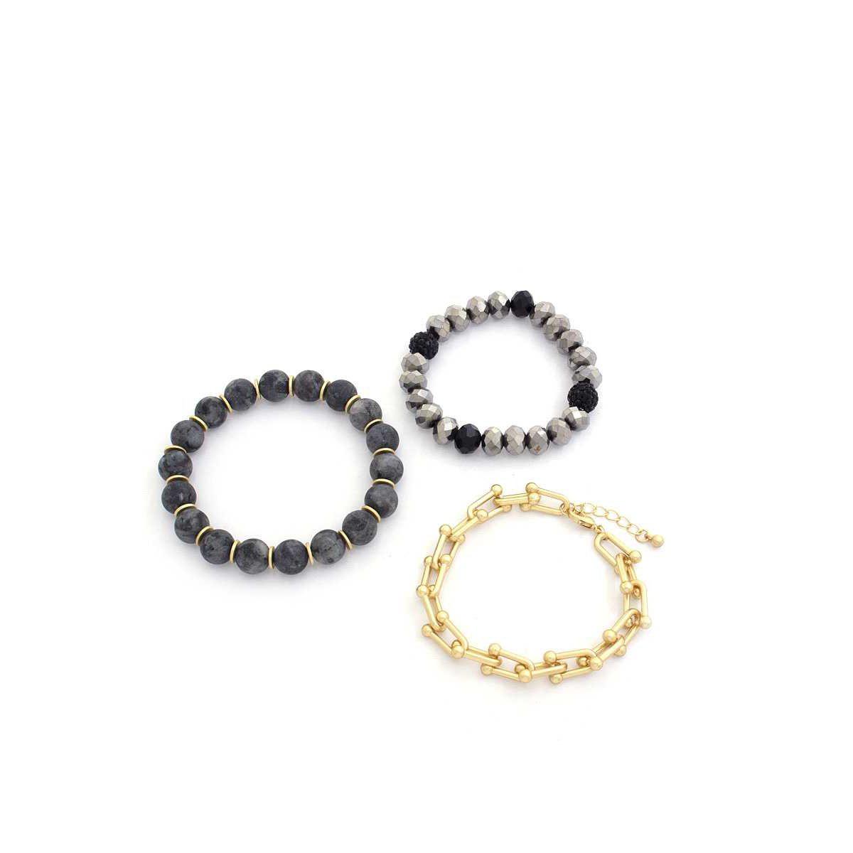 U Link Stone Beaded Bracelet Set.-NXTLVLNYC