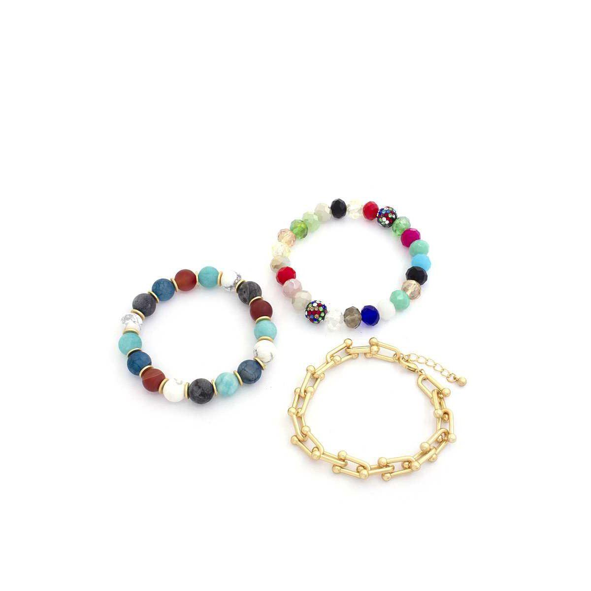 U Link Stone Beaded Bracelet Set.-NXTLVLNYC