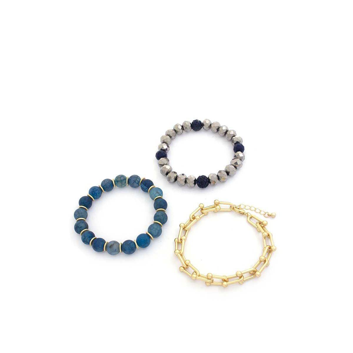 U Link Stone Beaded Bracelet Set.-NXTLVLNYC