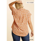 V-neck Dalmatian Print Button Front Top With Pocket Detail-Clothing Shirts-NXTLVLNYC