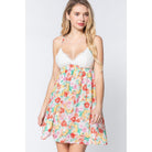 V-neck Open Back Floral Mini Dress-Clothing Dresses-NXTLVLNYC