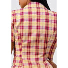 Wide Collared Double Breasted Plaid Blazer Mini Dress-NXTLVLNYC