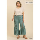 Wide Leg Elastic Waist Lace Tape Pants-NXTLVLNYC