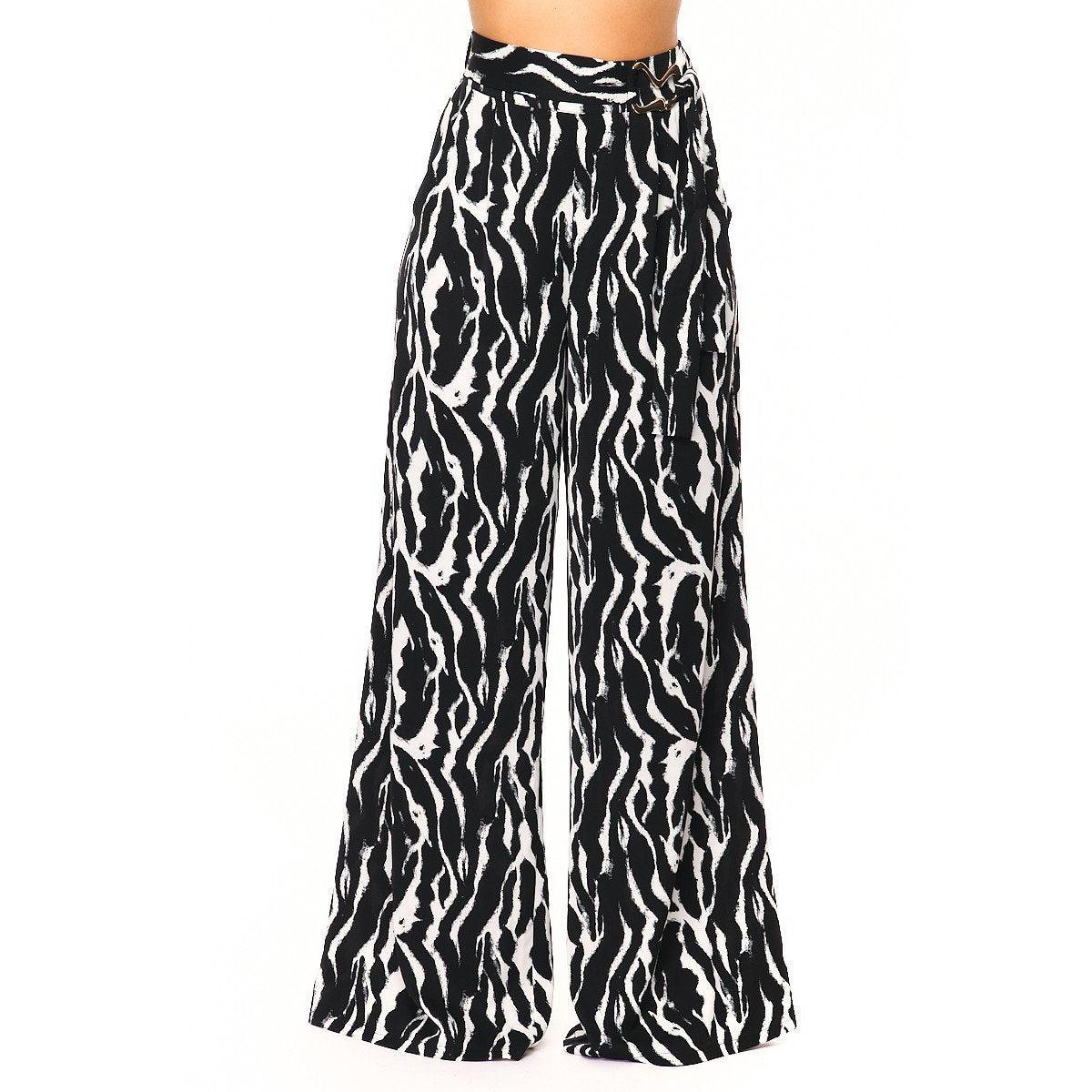 Woven Print Fashion Pants-NXTLVLNYC