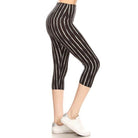 Yoga Style Banded Lined Stripe Printed Knit Capri Legging-Women - Apparel - Activewear - Leggings-NXTLVLNYC